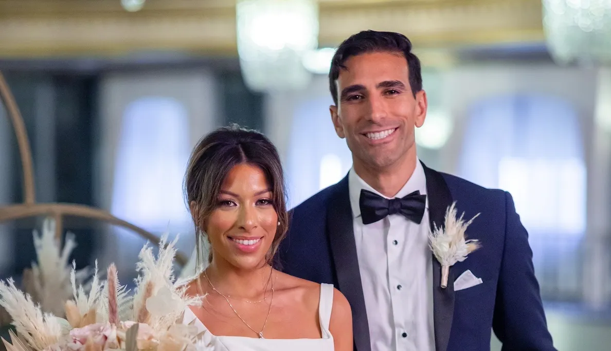 Karla and Juan from 'Married at First Sight' Season 18 on their wedding day