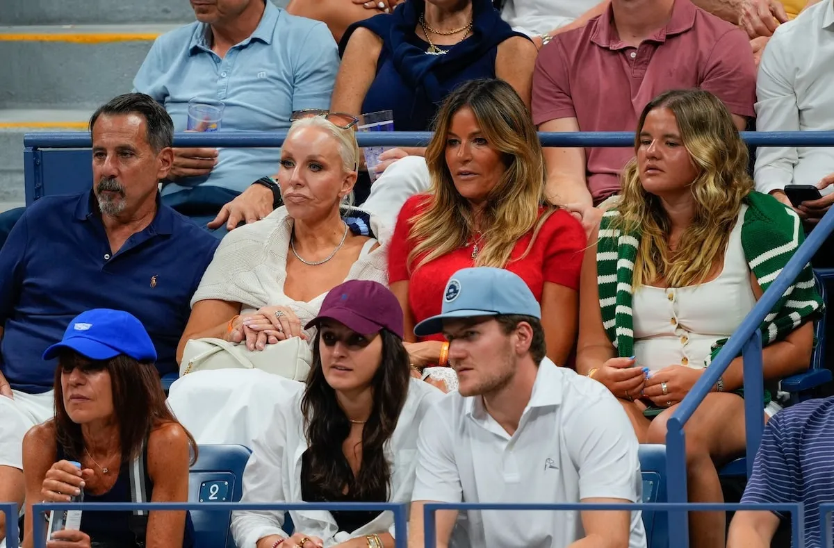 Sitting in their seats, Margaret Josephs and Kelly Bensimon attend opening day matches of the 2024 US Open