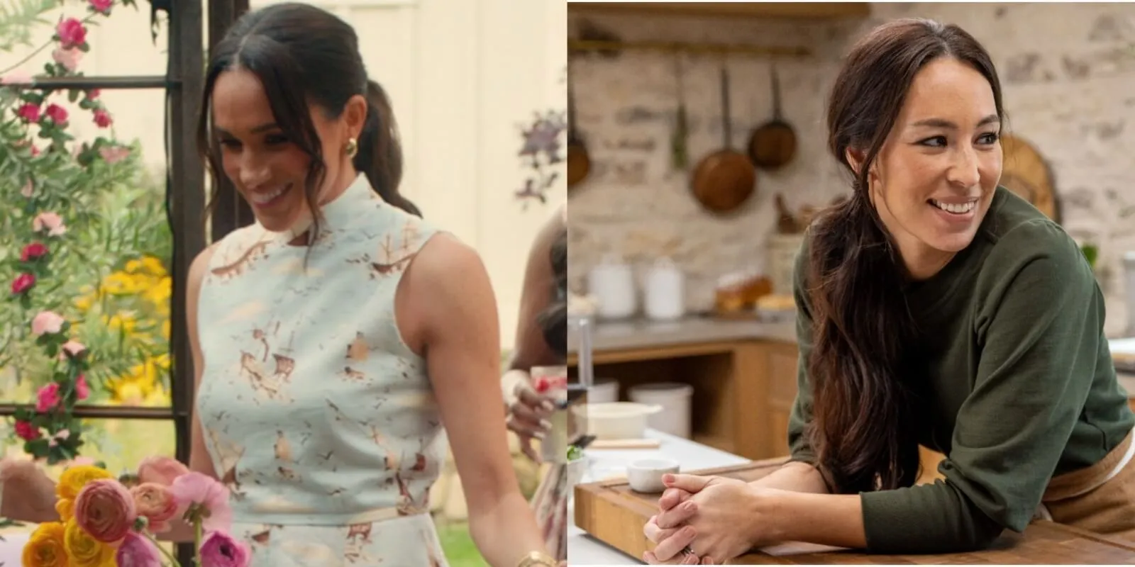 Meghan Markle and Joanna Gaines in side by side photographs