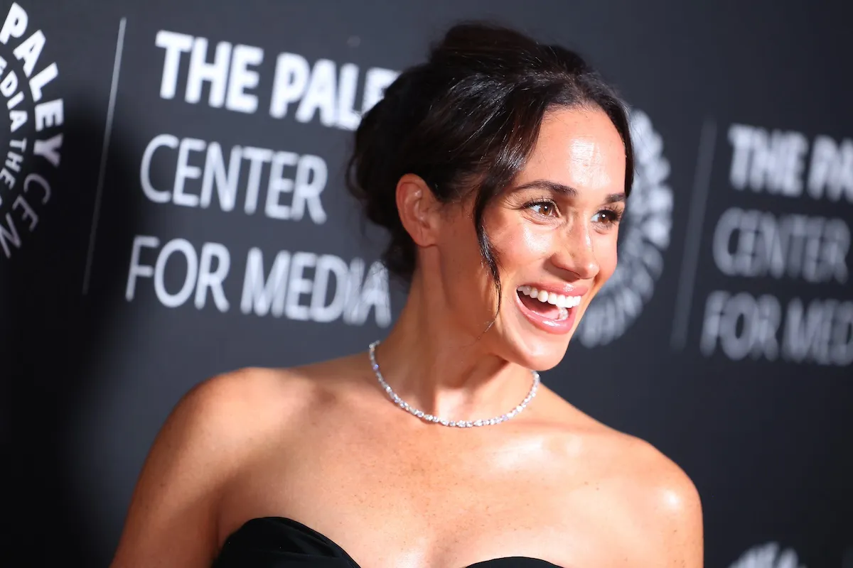 Smiling Meghan Markle in profile at a Paley Center event in December 2024