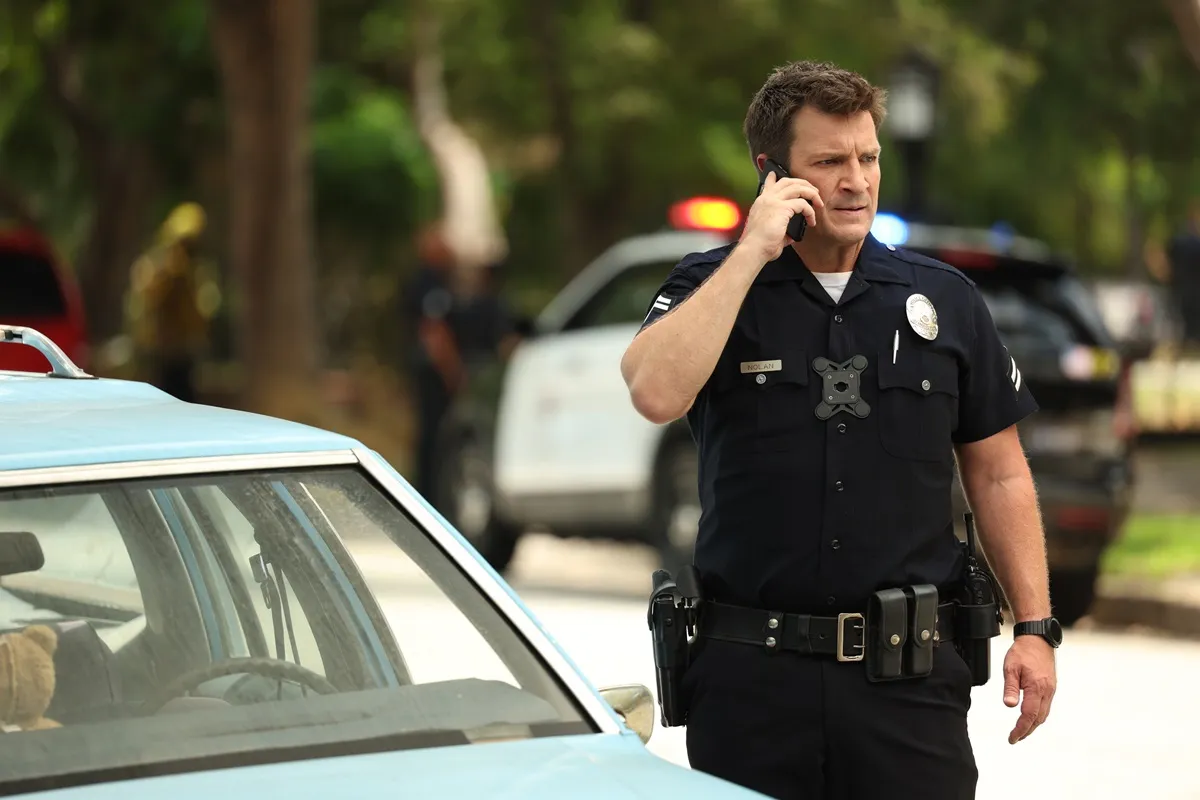 Nathan Fillion as his character John Nolan in an episode of 'The Rookie'