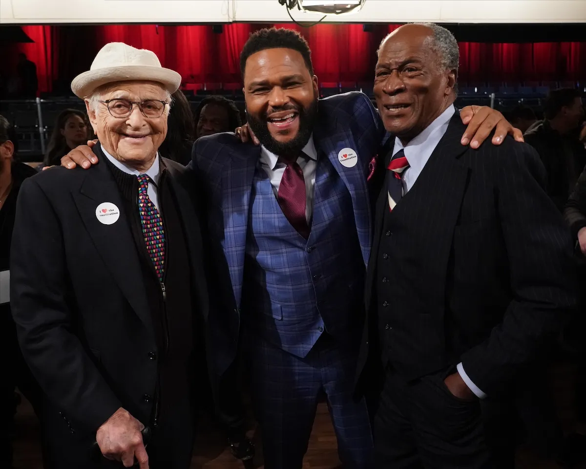 Norman Lear, Anthony Anderson, and John Amos pose for a photo