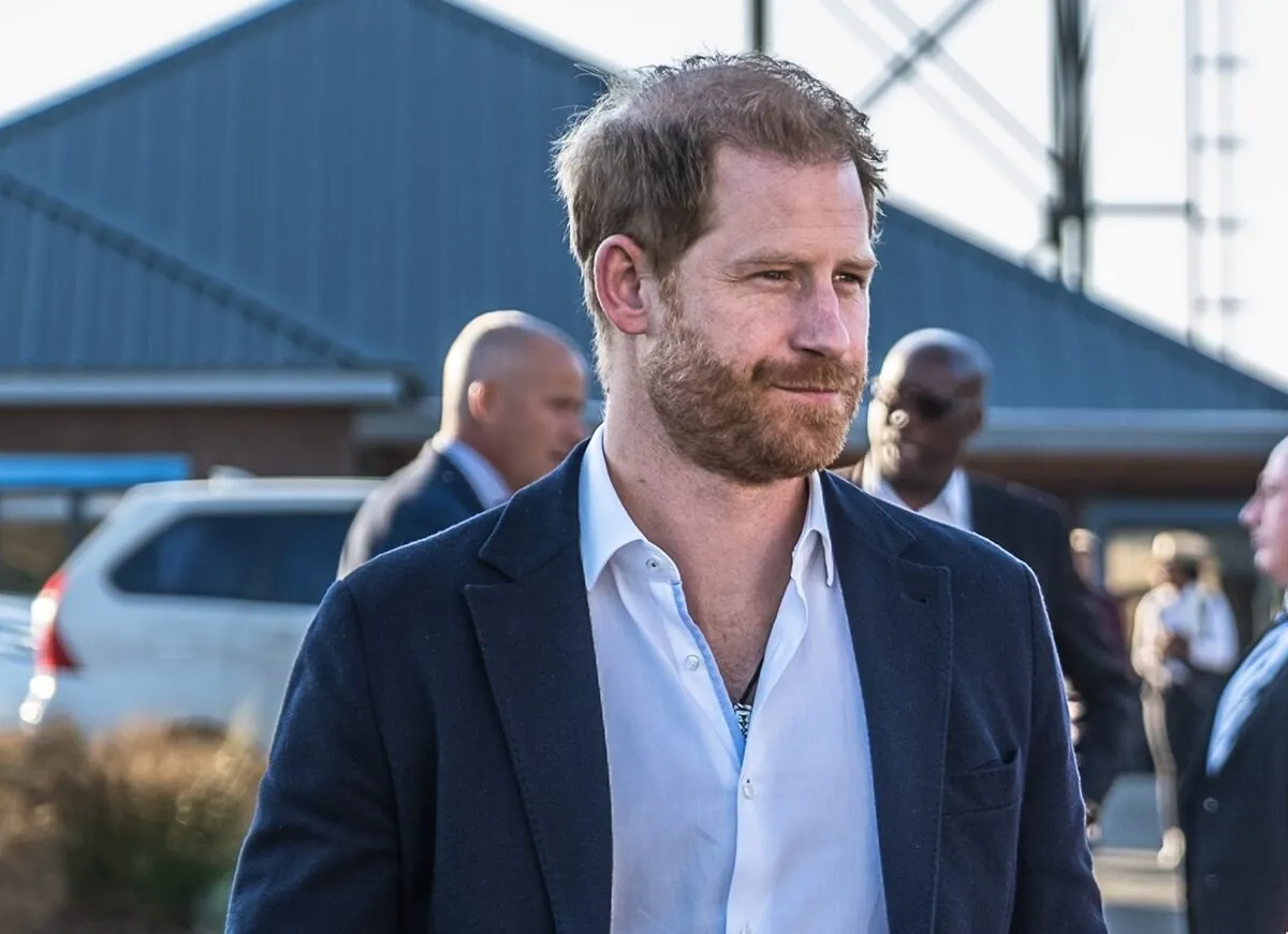 Prince Harry arrives at a welcome event at Sentebale’s Mamohato Children’s Center in Botswana