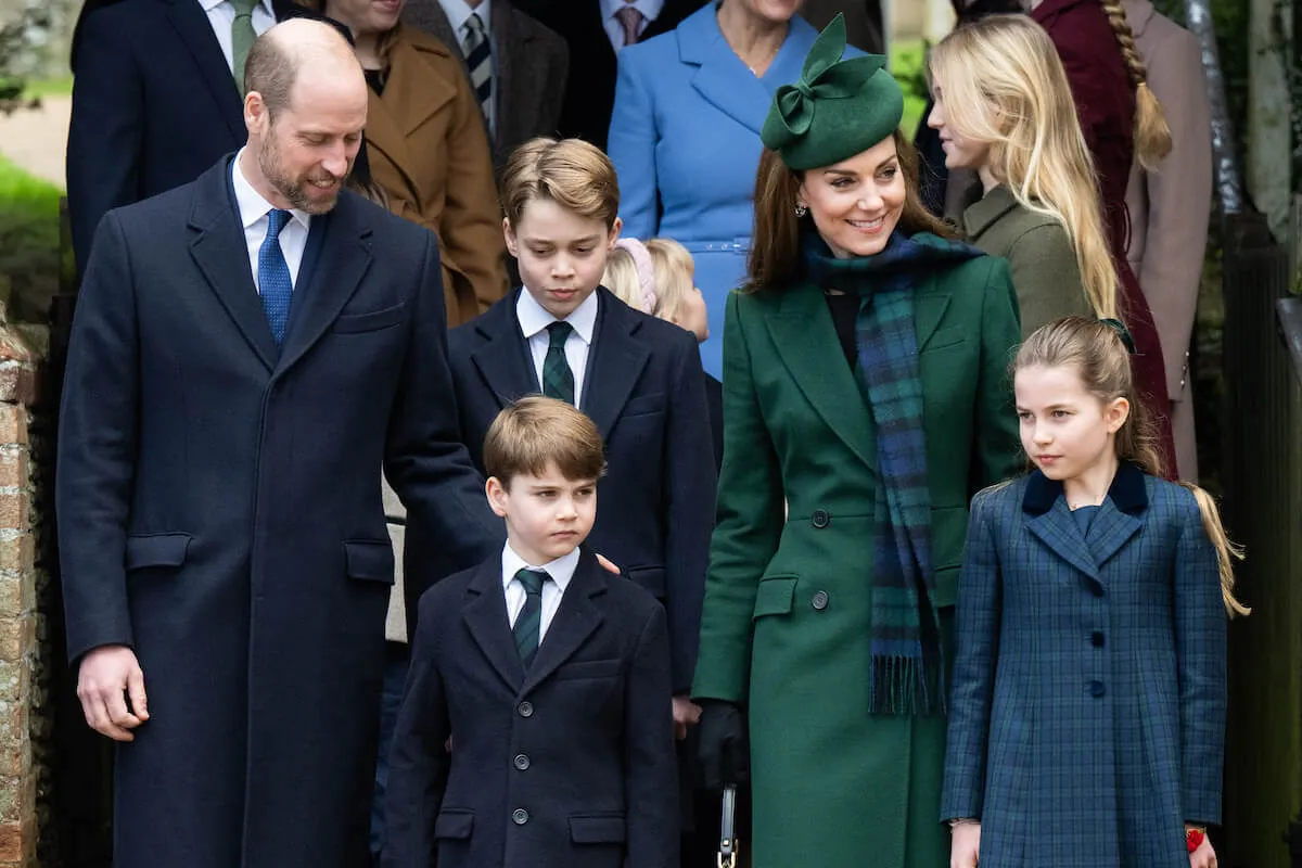 Prince William and Kate Middleton with their children, Prince George, Princess Charlotte, and Prince Louis, on Christmas Day 2024