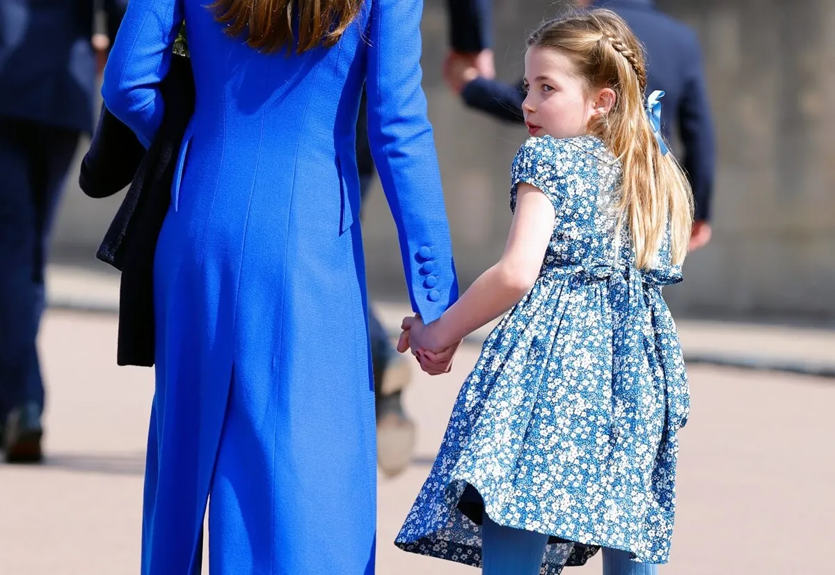 Princess Charlotte attends the traditional Easter Sunday Mattins Service alongside her mom, Kate Middleton, at St. George's Chapel