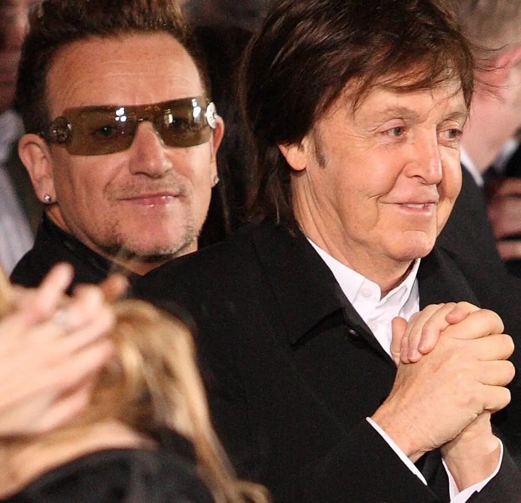 U2's Bono with The Beatles' Paul McCartney